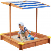 Детски пясъчник от дърво с регулируемeм, водоустойчив сенник-покривало anti-UV Ginger Home 384811 