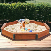 Голям дървен детски пясъчник с покривало OCTAGON Ginger Home 384831 8