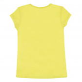 Памучна тениска с брокатен надпис, жълта Benetton 385107 4