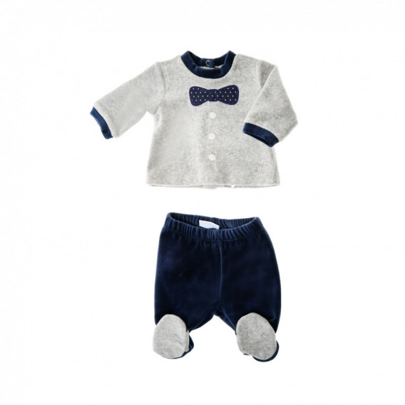Комплект от 2 части за бебе момче с апликация панделка Chicco 38522 