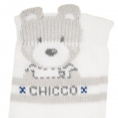 Чорапи с мече, бели Chicco 385287 2