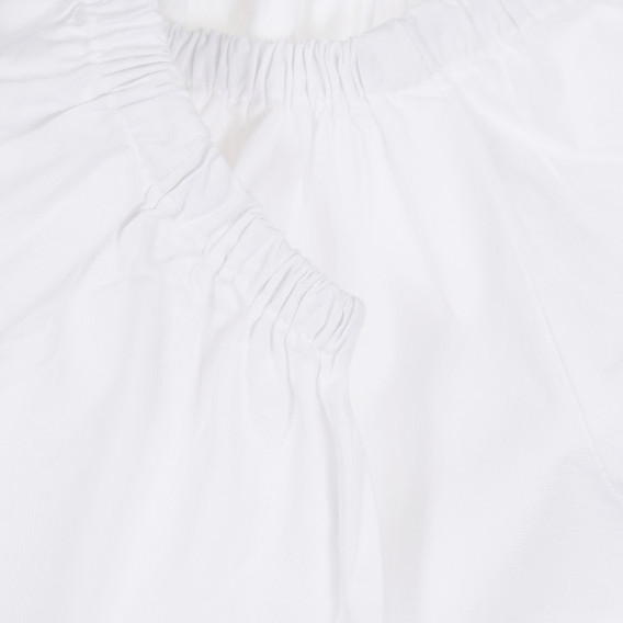 Памучна блуза с къс ръкав, бяла Benetton 385354 2