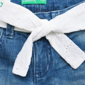Дънки с колан от дантела, сини Benetton 385407 2