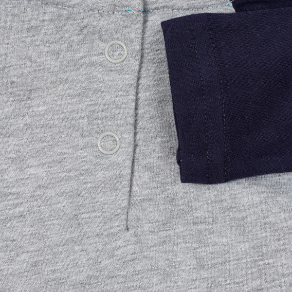 Памучна блуза с щампа на чудовища за бебе, сива Chicco 385424 2