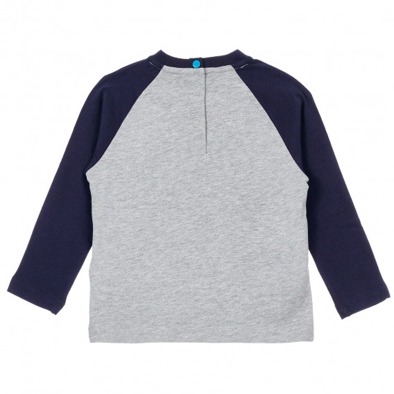 Памучна блуза с щампа на чудовища за бебе, сива Chicco 385425 4