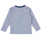 Памучна блуза с малка щампа на мече за бебе, синя Chicco 385721 4