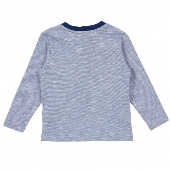 Памучна блуза с малка щампа на мече за бебе, синя Chicco 385721 4