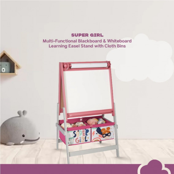 Детски статив за рисуване SUPER GIRL, розов Ginger Home 386017 7