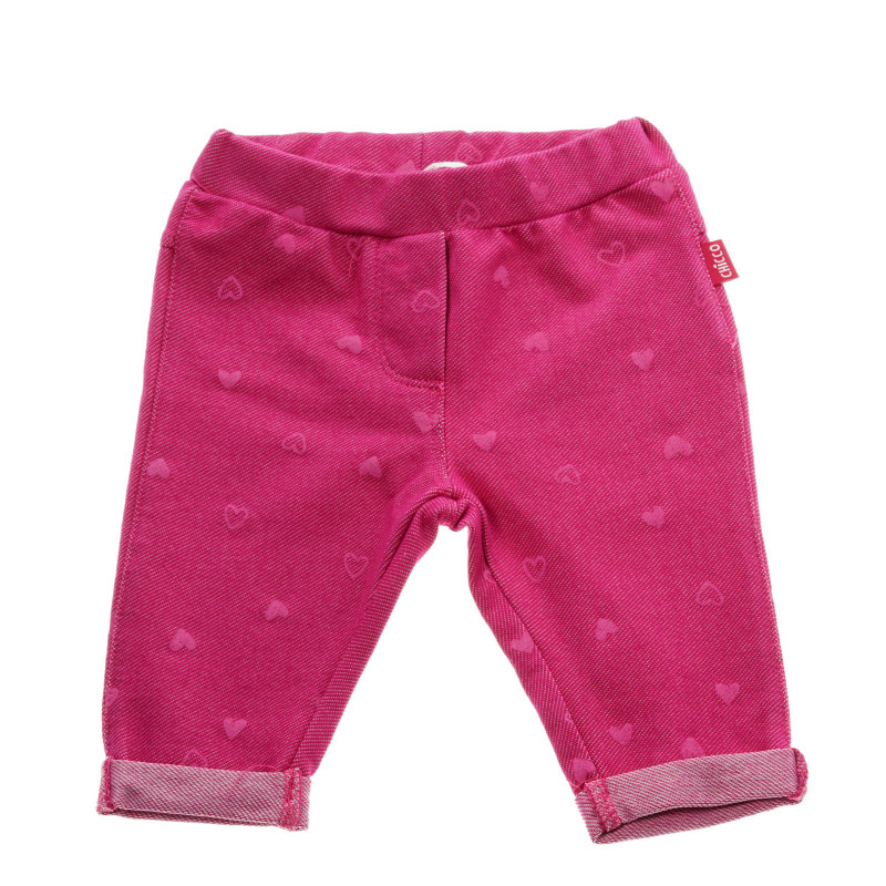 Панталон за бебе с принт на малки сърчица розов  38772