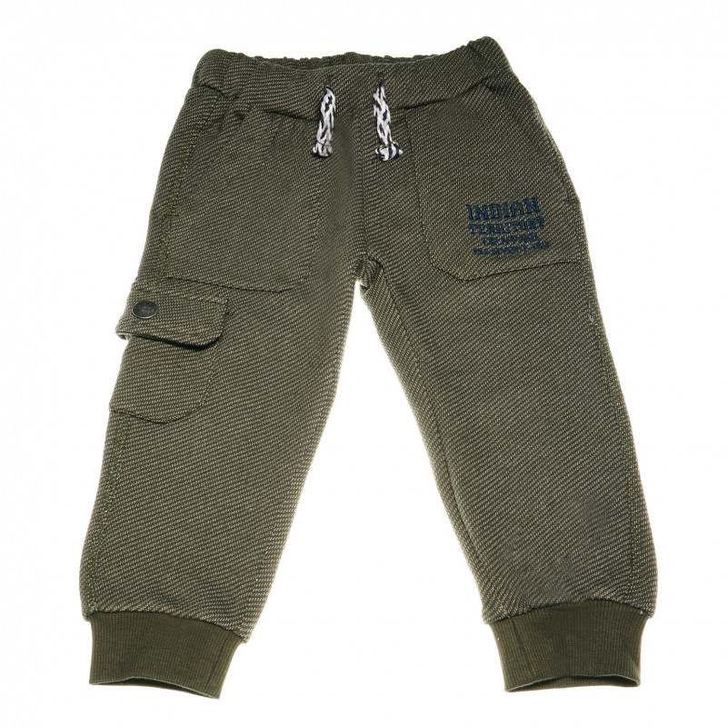 Панталон за момче с джобчета и широк рипсен ластик  38783