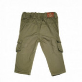 Памучен панталон със странични джобове за бебе за момче тъмно зелен Chicco 38817 2