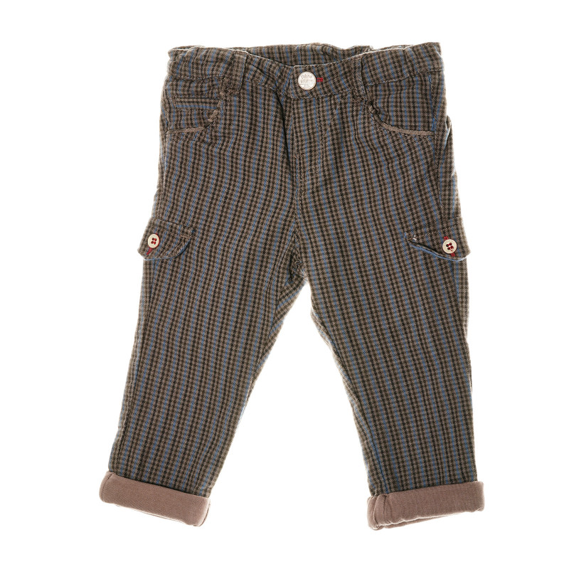 Памучен кариран панталон за бебе  38836