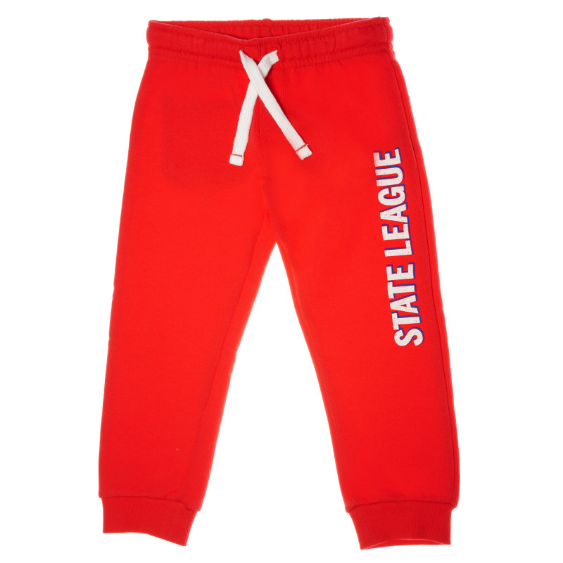 Спортен панталон с надпис за бебе момче червен  38970