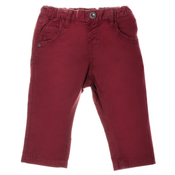 Памучен панталон с ластик за бебе за момче тъмно червен Chicco 38993 