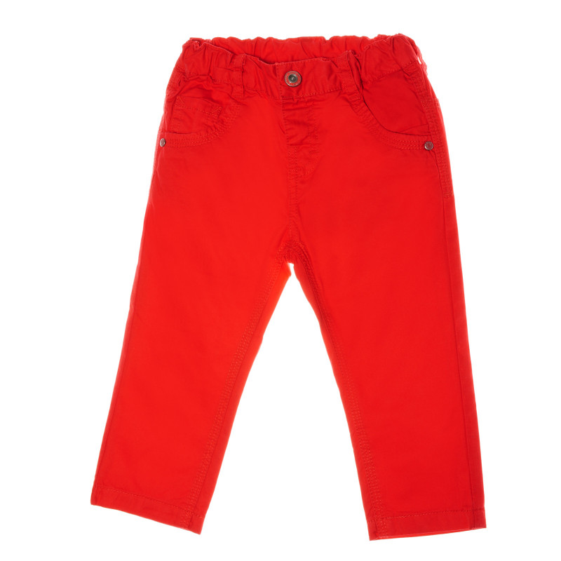 Памучен панталон с ластик за бебе за момче червен  38996