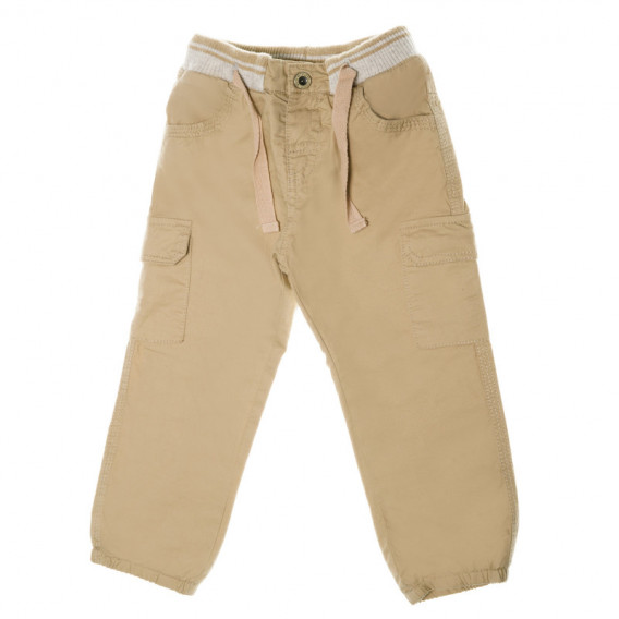 Памучен панталон за бебе за момче бежов Chicco 39046 