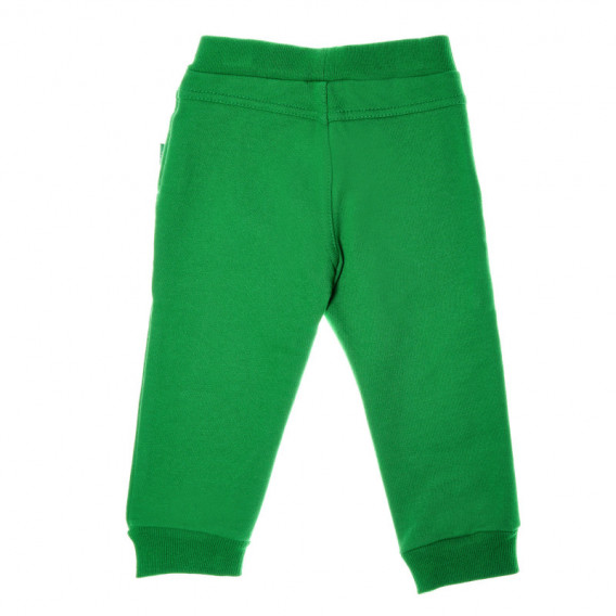 Памучен панталон с весела бродерия за момче зелен Chicco 39066 2