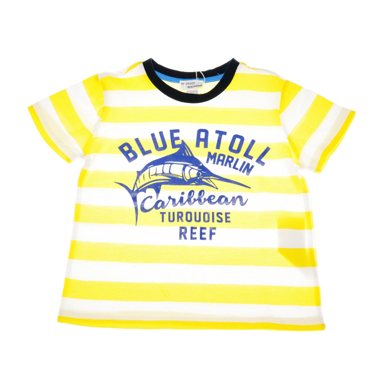 Памучна тениска с морски принт за бебе момче  39235