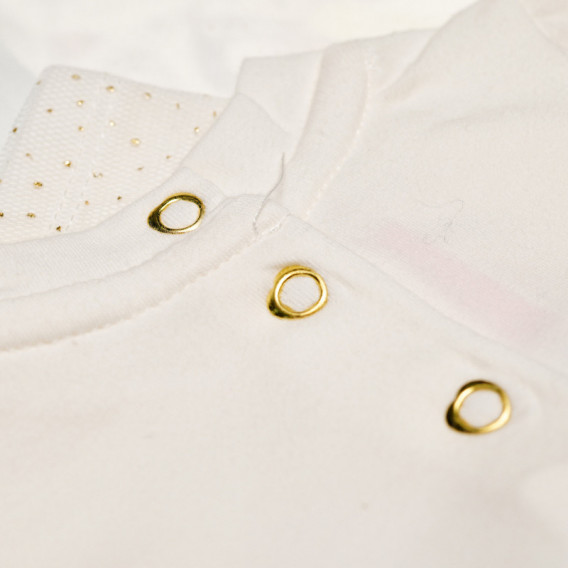 Памучна блуза с дълъг ръкав и пайети за бебе Chicco 39287 5