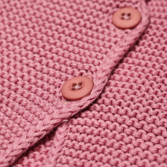 Плетена жилетка за бебе момиче с три копченца, розова Chicco 39343 3