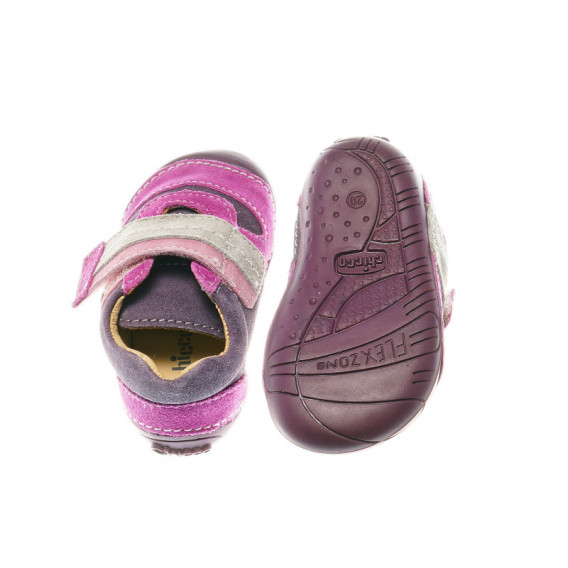 Кожени обувки за бебе момиче, лилави Chicco 39432 3