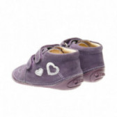 Кожени обувки с апликация сърце за бебе момиче, лилави Chicco 39440 2