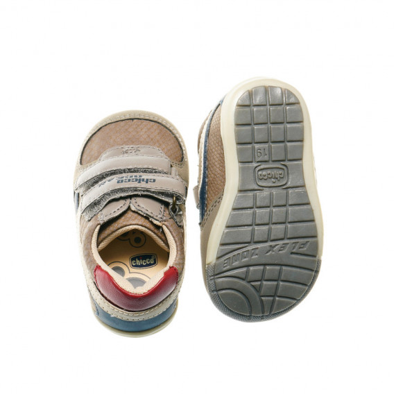 Кожени обувки за бебе момче, бежови Chicco 39475 3