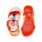 Силиконови сандали с апликация на цветя за момиче, червени Chicco 39553 4