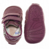 Кожени обувки с декорация на сърца за бебе момиче, розови Chicco 39824 3