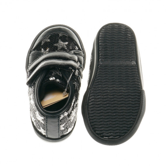 Кожени обувки за бебе момиче със звездички и пайети Chicco 39876 3