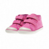 Кожени обувки с две велкро лепенки за бебе, розови Chicco 39877 