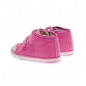 Кожени обувки с две велкро лепенки за бебе, розови Chicco 39878 2