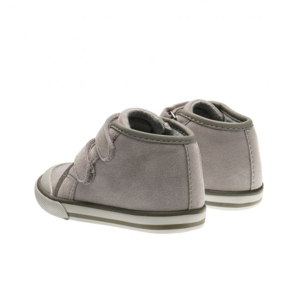 Кожени обувки с две велкро лепенки за бебе, сиви Chicco 39881 2
