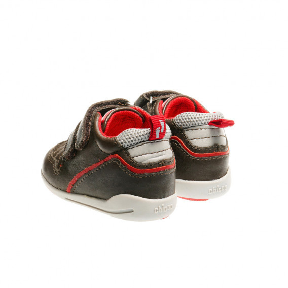 Кожени обувки за бебе момче със червен акцент Chicco 39912 2
