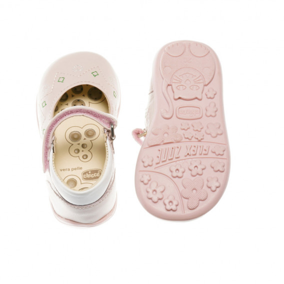 Кожени обувки за бебе момиче, в розово Chicco 39958 3