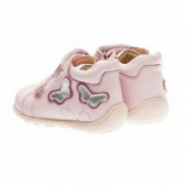 Кожени обувки за бебе момиче със сребристи пеперуди Chicco 39960 2