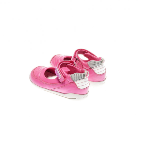Кожени обувки за бебе момиче със сребрист детайл Chicco 40018 2