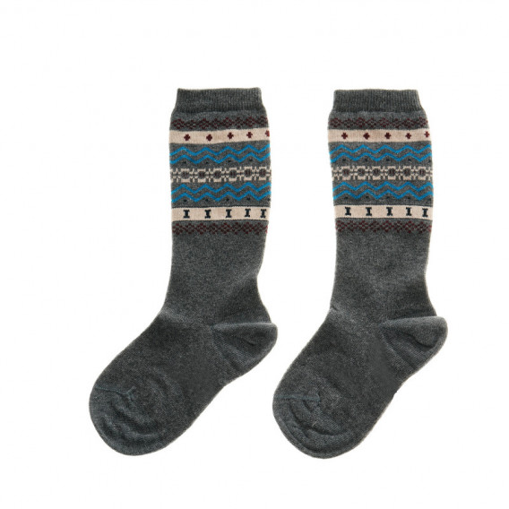 Чорапи 3/4 дължина за момче с цветен мотив в горната част, сиви Chicco 40245 