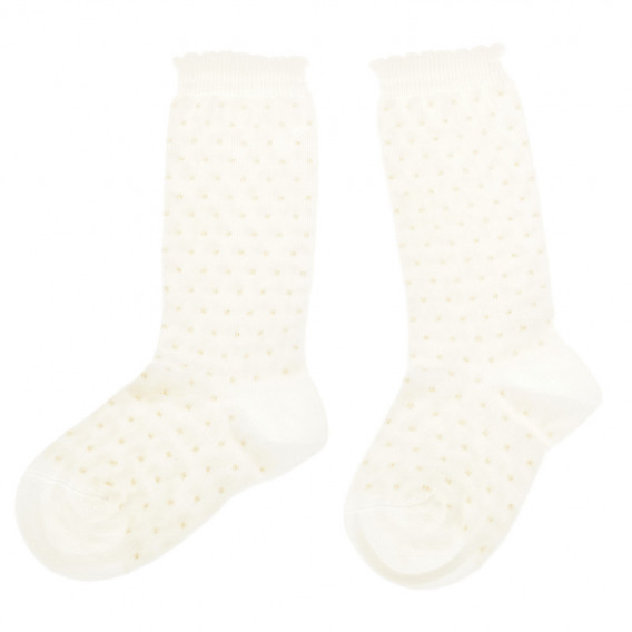 2 броя 3/4 чорапи за момиче, бели Chicco 40356 2