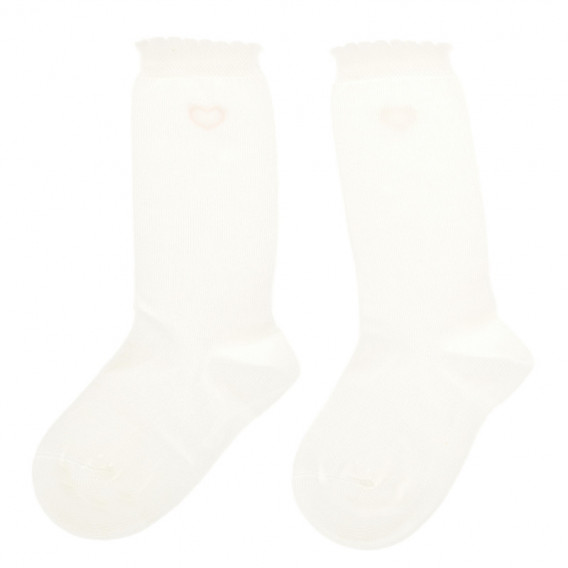 2 броя 3/4 чорапи за момиче, бели Chicco 40357 3