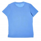 Синя блуза с къс ръкав с надпис за момиче Name it 40415 2