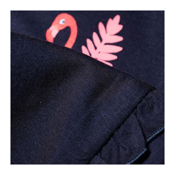 Детски спортен панталон с декорация фламинго и цветчета, тъмносин Boboli 40717 4