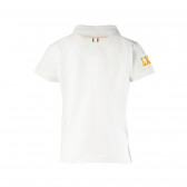 Поло тениска с бродирана емблема на марката за момче, бяла Lamborghini 40748 2