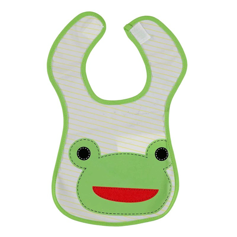 Непромокаем лигавник със забавна картинка на жабка зелен  40754