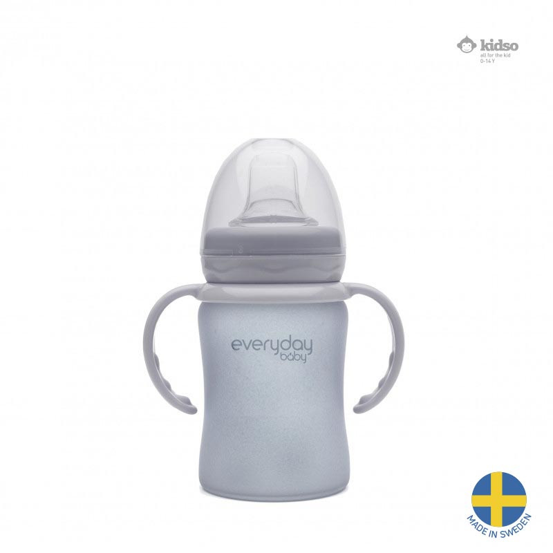 Стъклена неразливаща се чаша, Швеция, цвят: сив  40943