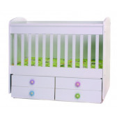 Бебешко креватче, Деси - трансформиращо, бяло Dizain Baby 40958 