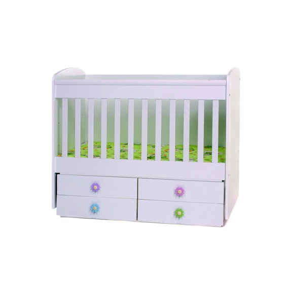 Бебешко креватче, Деси - трансформиращо, бяло Dizain Baby 40958 