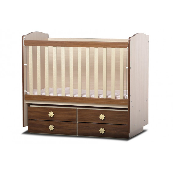 Бебешко креватче, Деси с подвижна решетка - трансформиращо с четири удобни чекмеджета, 60х120 см. Dizain Baby 40960 