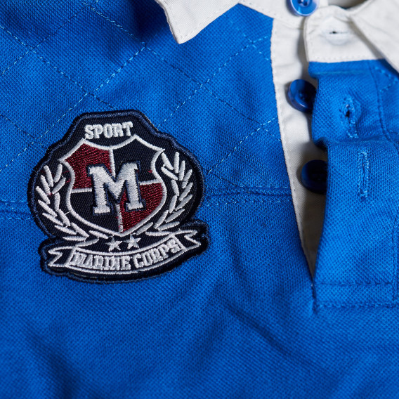 Блуза с дълъг ръкав и пришита емблема за момче, синя Marine Corps 4138 3