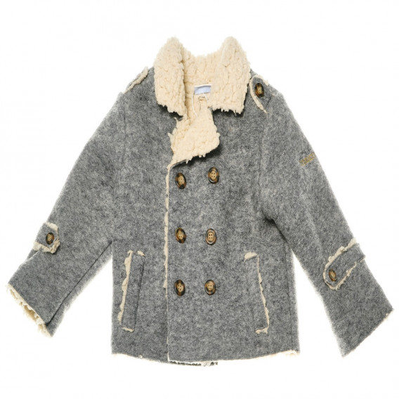 Палто за момче с мека мъхеста подплата, сив цвят Chicco 42053 
